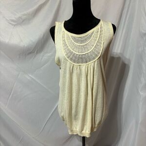 2/$30 Kenar Cream Knit Top Size XL